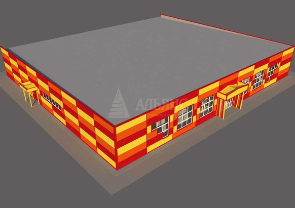 3D визуализация Торговый центр из сэндвич-панелей - фото 9