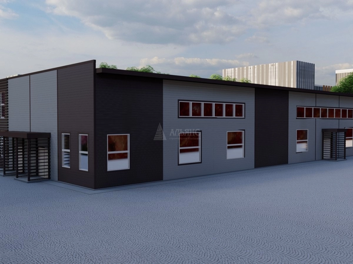 3D визуализация Склад-ангар с АБК из сэндвич-панелей - фото 4