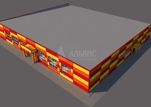3D визуализация Торговый центр из сэндвич-панелей - фото 10