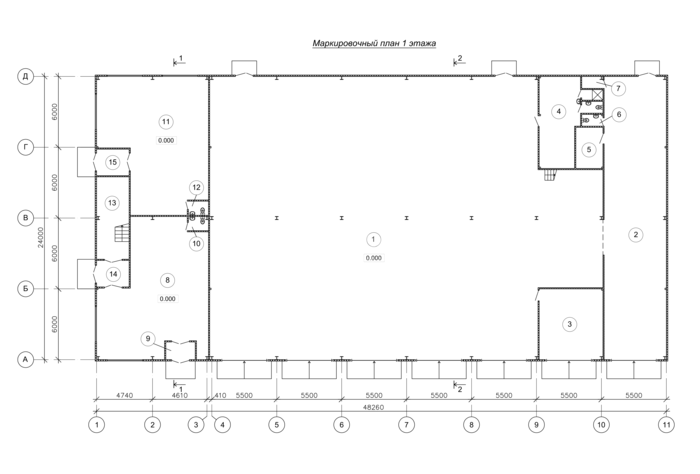 Планировка Здание АБК и СТО для фур -  фото 1