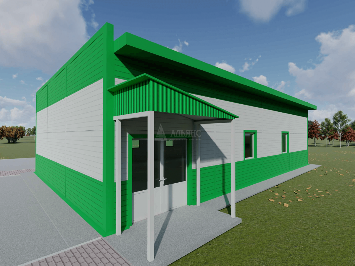 3D визуализация Контрольно-пропускной пункт из сэндвич-панелей - фото 3