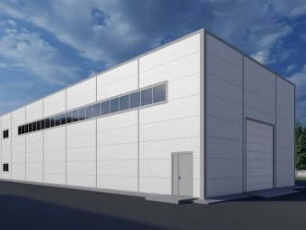 Склад с АБК из сэндвич панелей